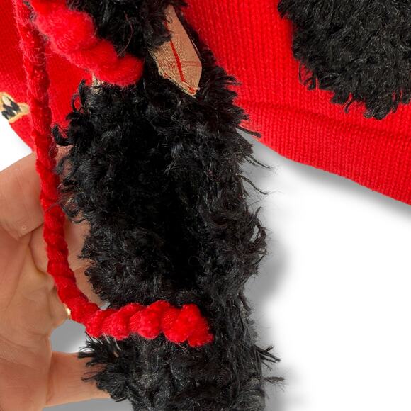 Jack B Quick Fuzzy Scotty Dog Knit Cardigan Sweater Size Medium Coin Purse - Picture 5 of 10